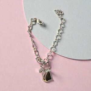 Silver Cat Charm Bracelet